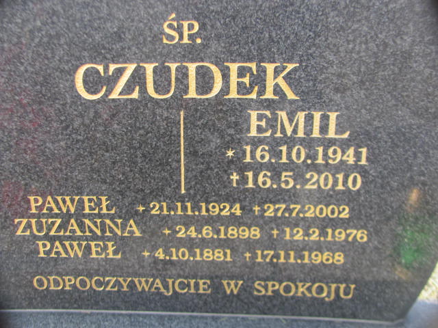 Paweł Czudek 1924 Goleszów ewangelicki - Grobonet - Wyszukiwarka osób pochowanych